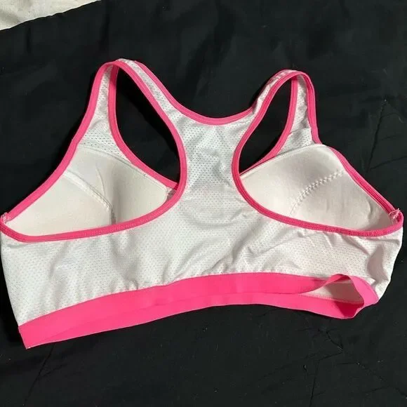 Danskin neon pink/white sports bra , padding is not removable - Picture 3 of 5